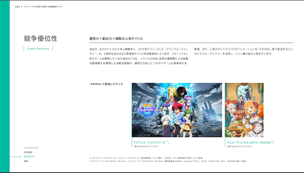 ゲーム事業の競合優位性